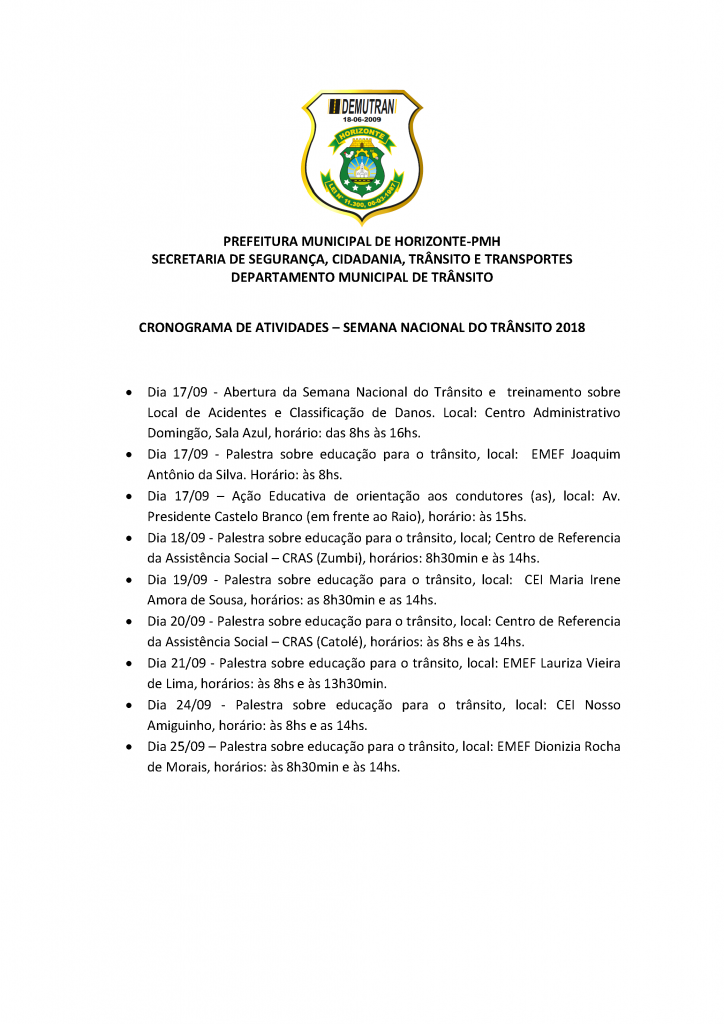 CronogramaSNT2018 - Prefeitura de Horizonte