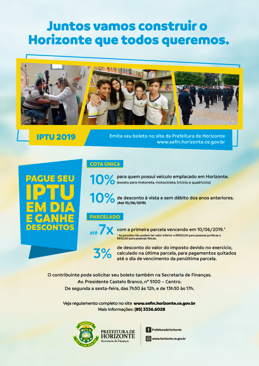Cartaz IPTU v4 - Prefeitura de Horizonte