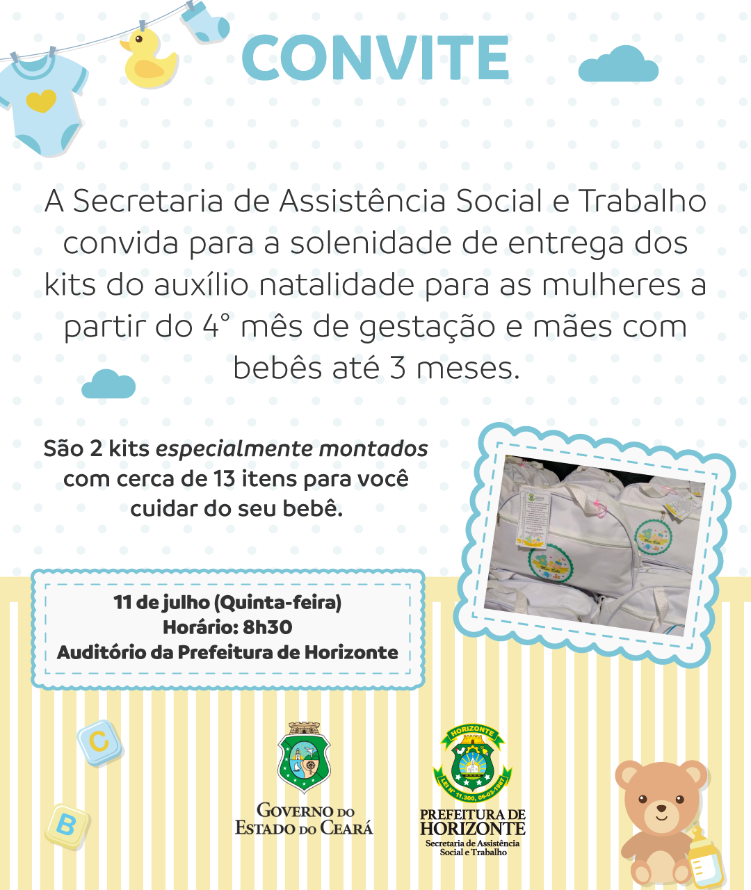 Convite Kit Natalidade 4 - Prefeitura de Horizonte