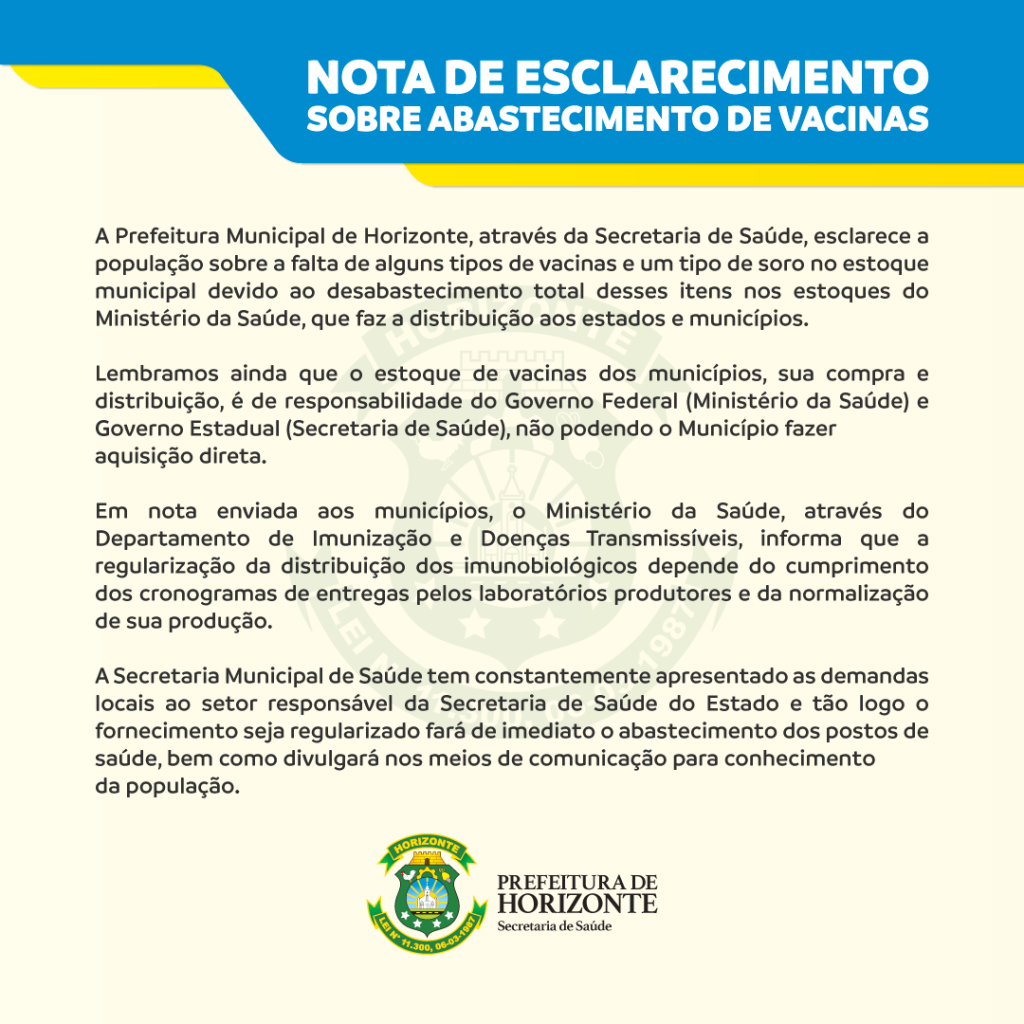 Nota Saúde Vacinas3 - Prefeitura de Horizonte